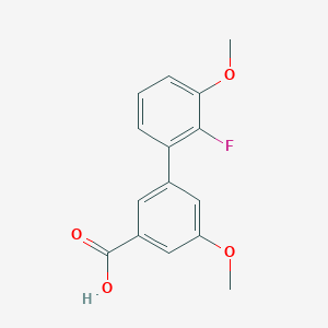 molecular formula C15H13FO4 B6402330 3-(2-Fluoro-3-methoxyphenyl)-5-methoxybenzoic acid, 95% CAS No. 1261927-44-9