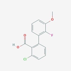 molecular formula C14H10ClFO3 B6402345 6-Chloro-2-(2-fluoro-3-methoxyphenyl)benzoic acid, 95% CAS No. 1262007-69-1