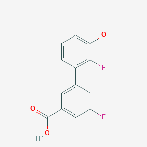 molecular formula C14H10F2O3 B6402367 5-Fluoro-3-(2-fluoro-3-methoxyphenyl)benzoic acid CAS No. 1262007-47-5