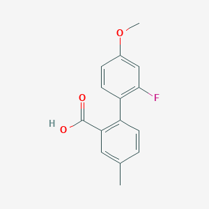 molecular formula C15H13FO3 B6402391 2-(2-Fluoro-4-methoxyphenyl)-5-methylbenzoic acid, 95% CAS No. 1261927-54-1