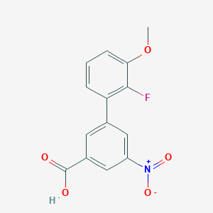 molecular formula C14H10FNO5 B6402394 3-(2-Fluoro-3-methoxyphenyl)-5-nitrobenzoic acid, 95% CAS No. 1261977-74-5