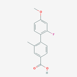 molecular formula C15H13FO3 B6402405 4-(2-Fluoro-4-methoxyphenyl)-3-methylbenzoic acid, 95% CAS No. 1261998-11-1