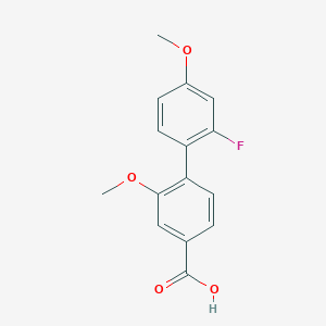 molecular formula C15H13FO4 B6402419 4-(2-Fluoro-4-methoxyphenyl)-3-methoxybenzoic acid, 95% CAS No. 1261984-61-5