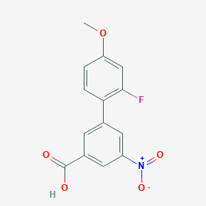 molecular formula C14H10FNO5 B6402474 3-(2-Fluoro-4-methoxyphenyl)-5-nitrobenzoic acid, 95% CAS No. 1261998-22-4