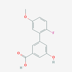 molecular formula C14H11FO4 B6402535 3-(2-Fluoro-5-methoxyphenyl)-5-hydroxybenzoic acid CAS No. 1261944-69-7