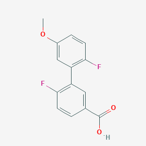 4-Fluoro-3-(2-fluoro-5-methoxyphenyl)benzoic acid, 95%