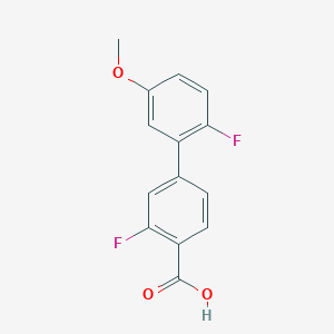 molecular formula C14H10F2O3 B6402569 2-Fluoro-4-(2-fluoro-5-methoxyphenyl)benzoic acid CAS No. 1261978-15-7