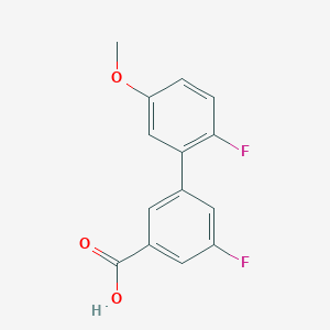 molecular formula C14H10F2O3 B6402581 5-Fluoro-3-(2-fluoro-5-methoxyphenyl)benzoic acid, 95% CAS No. 1262006-68-7