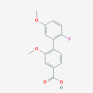 molecular formula C15H13FO4 B6402588 4-(2-Fluoro-5-methoxyphenyl)-3-methoxybenzoic acid CAS No. 1261985-15-2