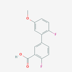 2-Fluoro-5-(2-fluoro-5-methoxyphenyl)benzoic acid, 95%