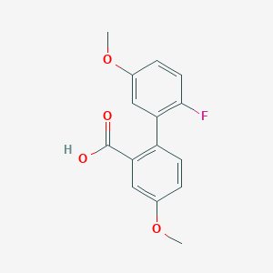 molecular formula C15H13FO4 B6402598 2-(2-Fluoro-5-methoxyphenyl)-5-methoxybenzoic acid CAS No. 1261967-03-6