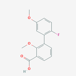 molecular formula C15H13FO4 B6402608 3-(2-Fluoro-5-methoxyphenyl)-2-methoxybenzoic acid CAS No. 1261891-93-3