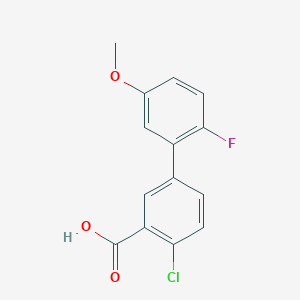 2-Chloro-5-(2-fluoro-5-methoxyphenyl)benzoic acid, 95%