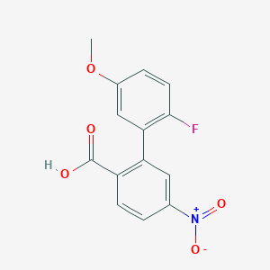 molecular formula C14H10FNO5 B6402643 2-(2-Fluoro-5-methoxyphenyl)-4-nitrobenzoic acid CAS No. 1261944-81-3