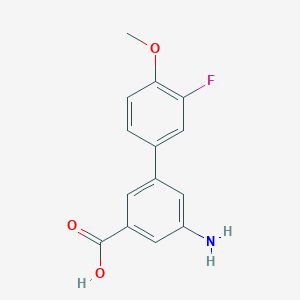 molecular formula C14H12FNO3 B6402657 3-Amino-5-(3-fluoro-4-methoxyphenyl)benzoic acid, 95% CAS No. 1261907-11-2