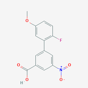 molecular formula C14H10FNO5 B6402664 3-(2-Fluoro-5-methoxyphenyl)-5-nitrobenzoic acid, 95% CAS No. 1261900-95-1