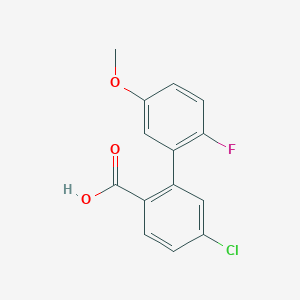 molecular formula C14H10ClFO3 B6402678 4-Chloro-2-(2-fluoro-5-methoxyphenyl)benzoic acid, 95% CAS No. 1261978-20-4