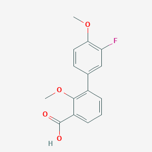 molecular formula C15H13FO4 B6402691 3-(3-Fluoro-4-methoxyphenyl)-2-methoxybenzoic acid CAS No. 1261927-97-2