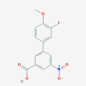 molecular formula C14H10FNO5 B6402743 3-(3-Fluoro-4-methoxyphenyl)-5-nitrobenzoic acid CAS No. 1261976-03-7