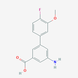 molecular formula C14H12FNO3 B6402764 3-Amino-5-(4-fluoro-3-methoxyphenyl)benzoic acid, 95% CAS No. 1261978-44-2