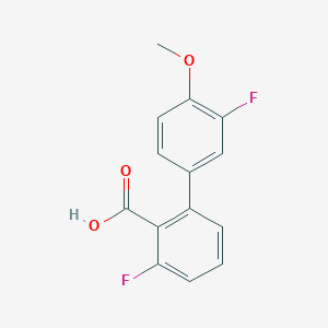 molecular formula C14H10F2O3 B6402769 6-Fluoro-2-(3-fluoro-4-methoxyphenyl)benzoic acid CAS No. 1261945-00-9