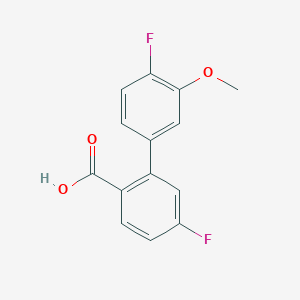 molecular formula C14H10F2O3 B6402797 4-Fluoro-2-(4-fluoro-3-methoxyphenyl)benzoic acid CAS No. 1261901-01-2