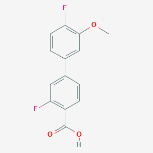 molecular formula C14H10F2O3 B6402809 2-Fluoro-4-(4-fluoro-3-methoxyphenyl)benzoic acid CAS No. 1261892-11-8