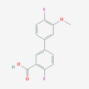 molecular formula C14H10F2O3 B6402833 2-Fluoro-5-(4-fluoro-3-methoxyphenyl)benzoic acid CAS No. 1262008-43-4