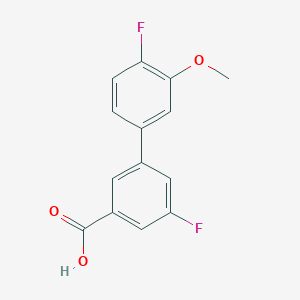 molecular formula C14H10F2O3 B6402836 5-Fluoro-3-(4-fluoro-3-methoxyphenyl)benzoic acid, 95% CAS No. 1262006-79-0