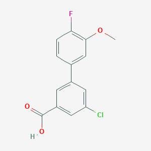 molecular formula C14H10ClFO3 B6402847 5-Chloro-3-(4-fluoro-3-methoxyphenyl)benzoic acid, 95% CAS No. 1261901-07-8