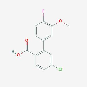 molecular formula C14H10ClFO3 B6402853 4-Chloro-2-(4-fluoro-3-methoxyphenyl)benzoic acid CAS No. 1261945-20-3