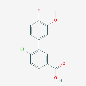 4-Chloro-3-(4-fluoro-3-methoxyphenyl)benzoic acid, 95%