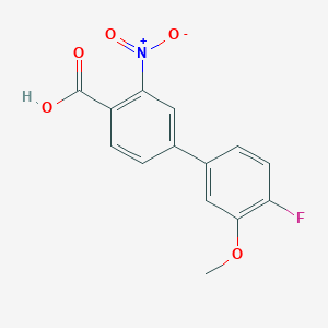 molecular formula C14H10FNO5 B6402864 4-(4-Fluoro-3-methoxyphenyl)-2-nitrobenzoic acid CAS No. 1261931-90-1