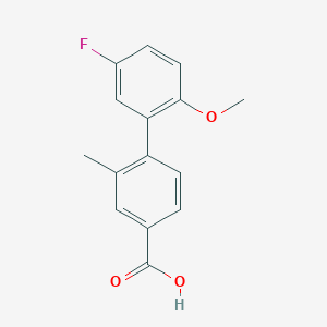 molecular formula C15H13FO3 B6402893 4-(5-Fluoro-2-methoxyphenyl)-3-methylbenzoic acid, 95% CAS No. 1261931-99-0