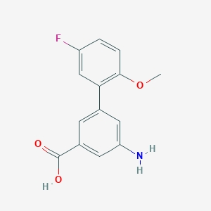 molecular formula C14H12FNO3 B6402896 3-Amino-5-(5-fluoro-2-methoxyphenyl)benzoic acid, 95% CAS No. 1261928-22-6