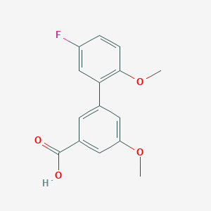 molecular formula C15H13FO4 B6402955 3-(5-Fluoro-2-methoxyphenyl)-5-methoxybenzoic acid CAS No. 1261986-02-0