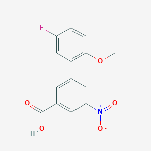 molecular formula C14H10FNO5 B6402963 3-(5-Fluoro-2-methoxyphenyl)-5-nitrobenzoic acid, 95% CAS No. 1261932-05-1