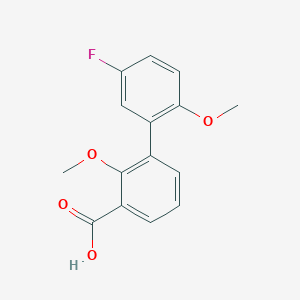 molecular formula C15H13FO4 B6402965 3-(5-Fluoro-2-methoxyphenyl)-2-methoxybenzoic acid CAS No. 1261998-40-6