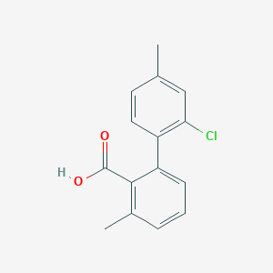 molecular formula C15H13ClO2 B6402977 2-(2-Chloro-4-methylphenyl)-6-methylbenzoic acid, 95% CAS No. 1261945-35-0