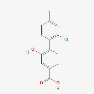 molecular formula C14H11ClO3 B6402988 4-(2-Chloro-4-methylphenyl)-3-hydroxybenzoic acid CAS No. 1261910-73-9