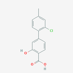 molecular formula C14H11ClO3 B6402993 4-(2-Chloro-4-methylphenyl)-2-hydroxybenzoic acid CAS No. 1261953-29-0