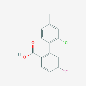 molecular formula C14H10ClFO2 B6403030 2-(2-Chloro-4-methylphenyl)-4-fluorobenzoic acid CAS No. 1261953-34-7