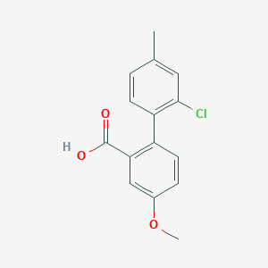 molecular formula C15H13ClO3 B6403068 2-(2-Chloro-4-methylphenyl)-5-methoxybenzoic acid, 95% CAS No. 1261932-13-1