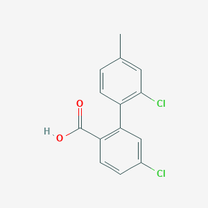 molecular formula C14H10Cl2O2 B6403074 4-Chloro-2-(2-chloro-4-methylphenyl)benzoic acid, 95% CAS No. 1261932-18-6