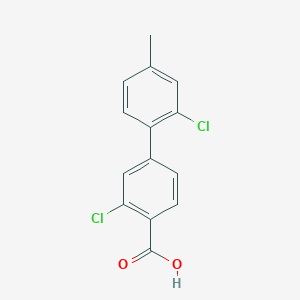 molecular formula C14H10Cl2O2 B6403083 2-Chloro-4-(2-chloro-4-methylphenyl)benzoic acid, 95% CAS No. 1261986-14-4