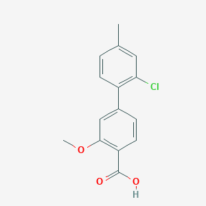 molecular formula C15H13ClO3 B6403086 4-(2-Chloro-4-methylphenyl)-2-methoxybenzoic acid, 95% CAS No. 1261998-49-5