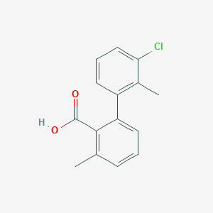 molecular formula C15H13ClO2 B6403095 2-(3-Chloro-2-methylphenyl)-6-methylbenzoic acid, 95% CAS No. 1261953-41-6