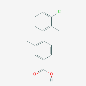 molecular formula C15H13ClO2 B6403109 4-(3-Chloro-2-methylphenyl)-3-methylbenzoic acid, 95% CAS No. 1261892-19-6