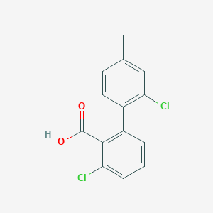 molecular formula C14H10Cl2O2 B6403120 6-Chloro-2-(2-chloro-4-methylphenyl)benzoic acid, 95% CAS No. 1261928-49-7