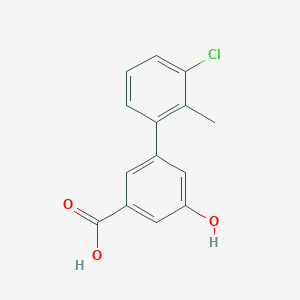 molecular formula C14H11ClO3 B6403130 3-(3-Chloro-2-methylphenyl)-5-hydroxybenzoic acid, 95% CAS No. 1261892-21-0